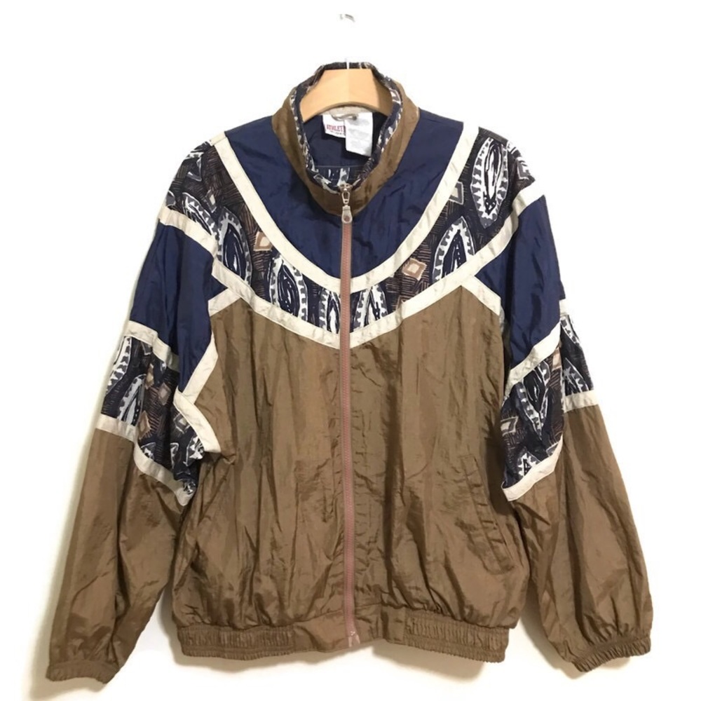 🔥Vintage 90s Tribal Windbreaker Jacket Large - Picture 2 of 5